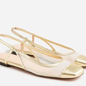 ANYA SLINGBACK FLATS WITH METALLIC MESH
10H MEDIUM / PLATINO GOLD